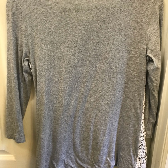 J Crew grey TEE lace front S Adorable! - Picture 2 of 4